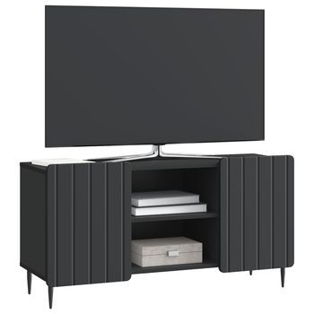 Mueble De Tv | Mueble De Salón | Gabinete De Tv Negro 102 X 34,5 X 52 Cm Madera De Ingeniería