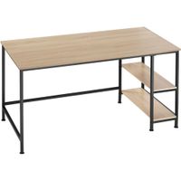 escritorio estilo industrial 2 estantes 120x60x755 cm madera clara