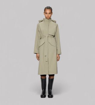 Rains para mujer. 12560 Chaqueta Suva Hardshell beige (L), Casual, Poliéster