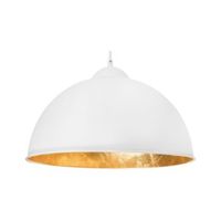 lampara colgante de 1 luz medio globo de metal blanco estilo industrial cetina