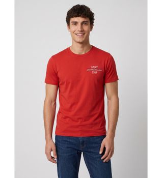 Gant para hombre. 2003459 Camiseta Gráfica rojo (S), Casual, Algodón, Manga corta