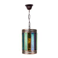 - lampara colgante artesanal casablanca 1xe27 marroncolores regx18d de