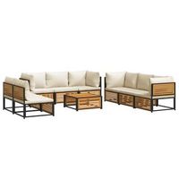 set de sofas de jardin con cojines 9 piezas madera maciza acacia