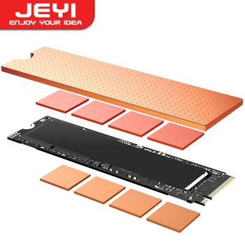 Disipador de calor JEYI Copper M.2 con almohadillas nano térmicas, radiador de disco de estado sólido NVMe NGFF Pure Copper SSD para ordenador portátil y de escritorio