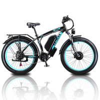 bicicleta electrica de montana keteles k800 de 26 con neumaticos anchos fat tire y gran autonomia 52v 32ah negro y azul