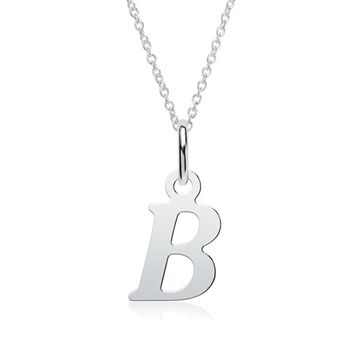 Cadena con colgante de letra B de plata 925