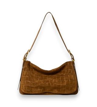 Twinset para mujer. 262TD8140 Bolso Liliane de ante con estampado de cocodrilo marrón (OSFA), Casual, Piel