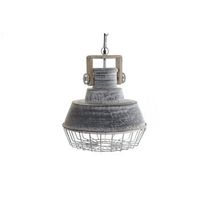 lampara techo metal madera 39x39x45 decape gris