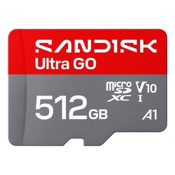 Tarjeta microSDXC SanDisk Ultra GO 512 GB UHS-I 190 MB/s V10 Gris Rojo