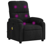 vidaxl sillon reclinable de masaje tela de microfibra negro