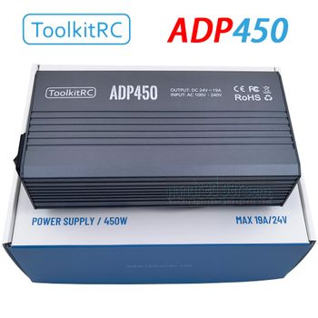 Adaptador de corriente ToolkitRC ADP450 de 450W, salida 24V19A, accesorio de cargador para modelos de juguete, adecuado para cargador DC M8D M9 M6D M7 M8P