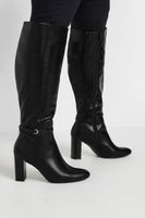 black heeled knee high boot in extra wide eee fit