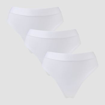 Tanga de talle medio para mujer de MP (paquete de 3) - Blanco - S