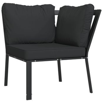 Silla De Jardín Acero Con Cojines Gris 76x76x79 Cm Vidaxl