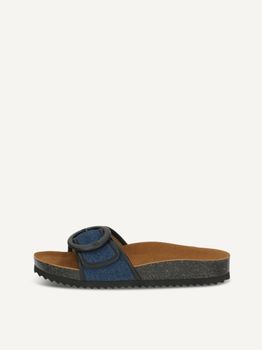 CAPRICE Mule, blue, made of Leather and synthetic without heel, Size 38