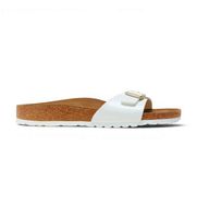 birkenstock para mujer 1005310 sandalias de piel madrid birko-flor patent ajuste estrecho blanco 38 plano ninguno casual charol
