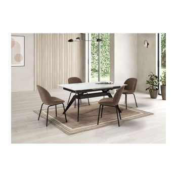 Mesa Extensible Rectangular Con Tapa Cerámica Resistente