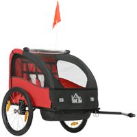homcom remolque de bicicleta para ninos 18 meses con cinturon de seguridad sistema de amortiguador 140x88x90 cm rojo   aosom espana