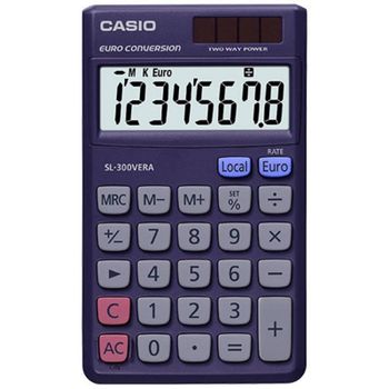 Calculadora Casio SL-300VERA 8 dígitos Batería/Solar Violeta