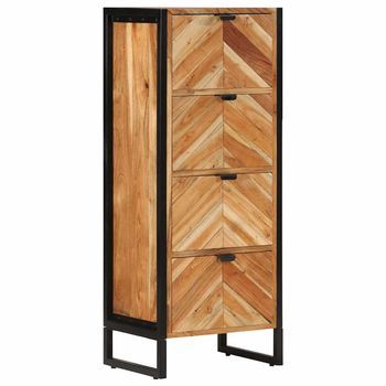 Mueble De Baño Madera Maciza De Acacia Y Hierro 40x30x100 Cm Vidaxl