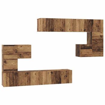 Unidades De Tv 4 Uds. Madera Vieja Madera De Ingeniería Vidaxl