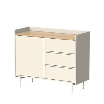 Aparador Velina 100 X 82 Cm Con 3 Cajones Y 1 Puerta Vicco