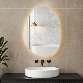 Espejo De Baño De Vidrio Templado Homcom 70x50 Cm Plata