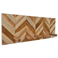 perchero de pared en madera de teca rustico y moderno 50x20cm
