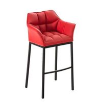 dudeco taburete alto damaso 4 piel sintetica negra rojo