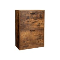 gabinete de zapatos con puertas abatibles divisor ajustable y desmontable marron vintage