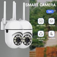 ease life app 2 uds 1080p bombilla impermeable camara de vigilancia color vision nocturna seguimiento de movimiento seguridad interior exterior y108