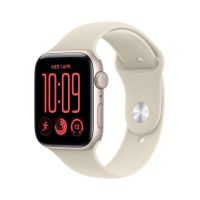 apple watch se 3 gps 44mm caja de aluminio blanco estrella con correa deportiva arena ml