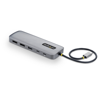 Adaptador Multipuertos USB-C a DP Doble - 100W - 4K60 - GbE