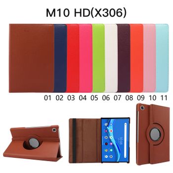 Funda Giratoria Compatible con Lenovo Tab M10 HD 2nd Gen (TB-X306X/FC/NC) , Carcasa Cuero PU, Giratoria 360 Grados, Función de Soporte,   Book Cover，Funda polipiel.