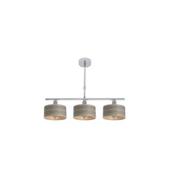 Lampara Gilda 3xe14 Cromo/madera Gris Regx55x14 Cm