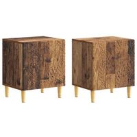 mesita de noche 2 pcs madera envejecida 43 x 345 x 50 cm vidaxl