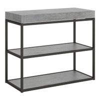 consola extensible 90x40196 cm efecto madera gris cemento hierro
