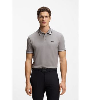 BOSS para hombre. 50469055 Polo Paddy gris (L), Casual, Algodón, Manga corta