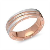 anillo de mujer bicolor grabable plata circonita cubica
