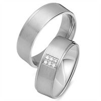 alianzas 14 quilates oro blanco 6 diamantes