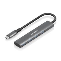hub usb aisens a106-0540 4 puertos usb 31 gen1 usb-c 5gbps proteccion sobrecorriente gris 15cm