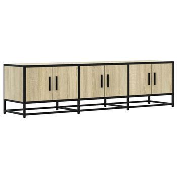 Mueble Tv | Mueble De Salón Metal Y Madera Ingeniería Roble Sonoma 150x35x41 Cm