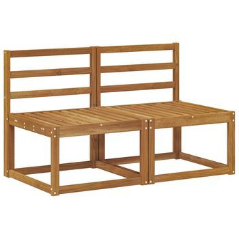 2 Pieza Sofá Intermedio De Exterior Madera De Acacia Sólida Vidaxl