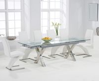 celeste 160cm extending glass dining table with hampstead z chairs