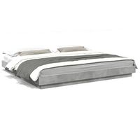 estructura cama con luces led madera gris hormigon 180x200 cm vidaxl