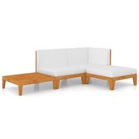 juego muebles de jardin y cojines 4 pzas madera maciza acacia vidaxl