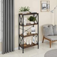 estanteria estilo industrial 4 baldas 615x345x133x5 cm madera clara