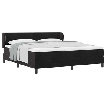 Cama Tipo Box Spring Con Cabecera Negro 180 X 200 Cm Terciopelo Vidaxl