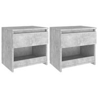 juego de 2 mesitas de noche con cajon y compartimento abierto 40 x 30 x 39 cm aglomerado gris dec035348