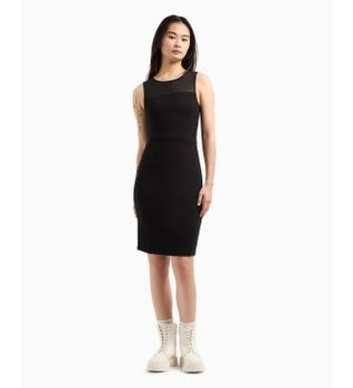 A|X Armani Exchange para mujer. XW000943AF13729UC001 Vestido ceñido negro (M), Casual, Sin mangas / Tirantes